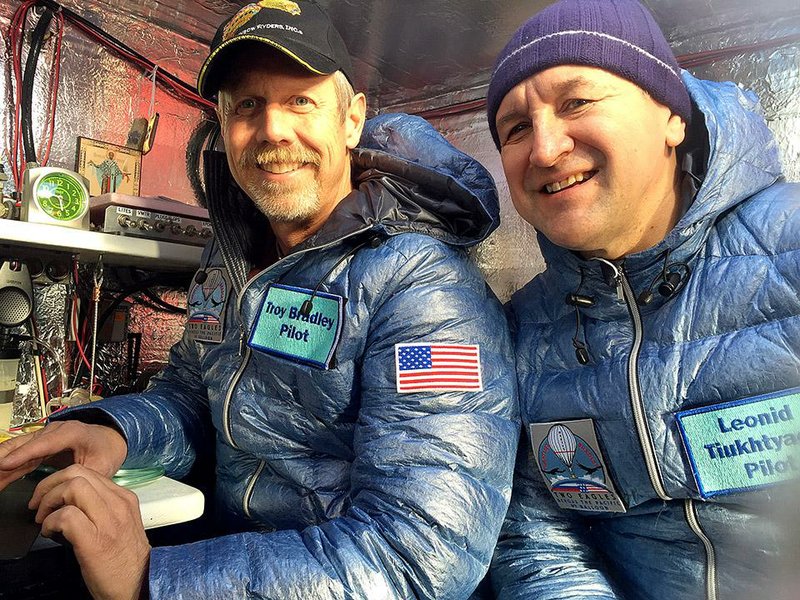 Two Eagles pilots Troy Bradley (left) of Albuquerque, N.M., and Leonid Tiukhtyaev of Russia are set for liftoff Jan. 8 in Saga, Japan. 