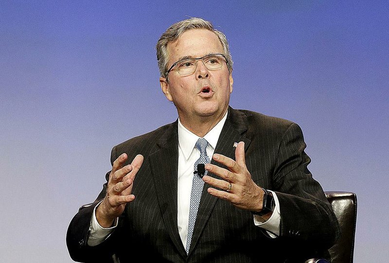 In this Jan. 23, 2015 file photo, former Florida Gov. Jeb Bush speaks in San Francisco. Closing in on a decision about whether to again run for president, Mitt Romney is finding that several past major fundraisers and donors in key states have defected to former Florida Gov. Jeb Bush. The donors, in interviews with The Associated Press, said they see in Bush what they liked about Romney in 2012, namely what they believe it takes to serve successfully as president, but also something he could not muster in his two previous campaigns: what it takes, both in personality as a candidate and in a supporting staff, to win the White House for the GOP.  