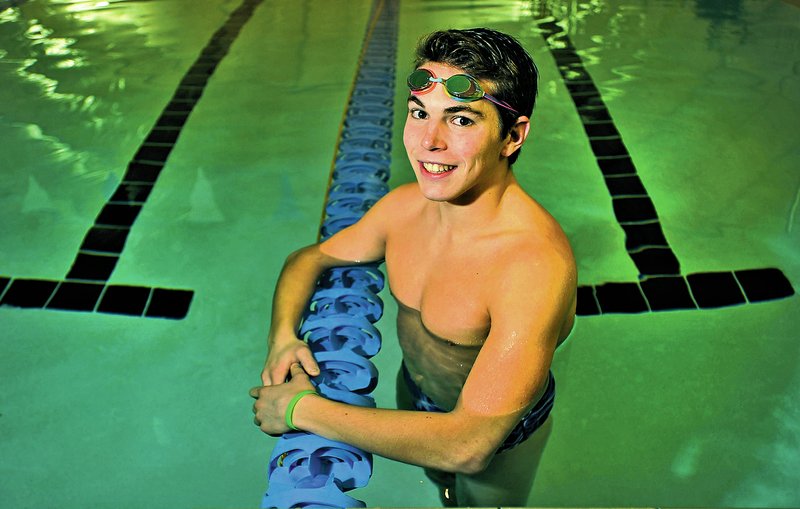  NWA Democrat-Gazette/Michael Woods Matt Parisi, senior Fayetteville swimmer, has helped build the Bulldogs&#8217; swimming and diving program and hopes to see it continue to grow after he graduates.