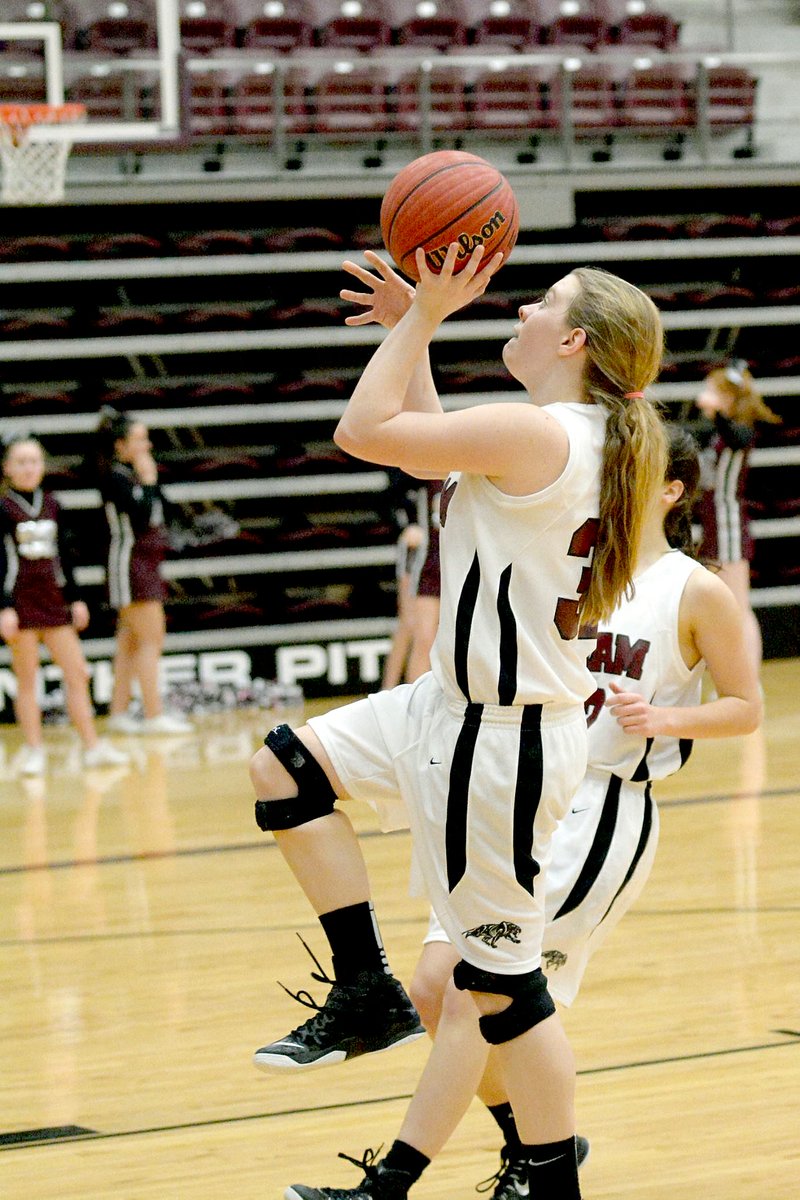 Bud Sullins/Special to the Herald-Leader Abby Vaughn scored eight points Monday in the Siloam Springs ninth-grade girls&#8217; 55-25 win against Springdale Lakeside at Panther Activity Center. The Lady Panthers improved to 11-9 overall.