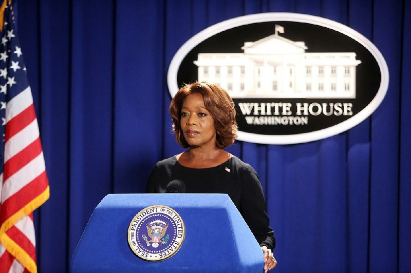In this image released by NBC, Alfre Woodard portrays President Constance Payton in a scene from "State of Affairs." Jennifer Salke, NBCís entertainment president, says shows with all-white casts ìwould just never flyî at NBC: All 13 of the networkís scripted shows this fall had at least one minority cast member. None of the minority cast members on those 13 shows, however, enjoy marquee status: Even on ìState of Affairs,î Alfre Woodard plays President Constance Payton but Katherine Heigl is the designated star. (AP Photo/NBC, Jordin Althaus, File)