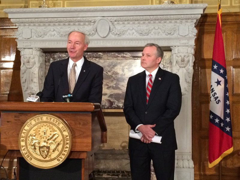 Gov. Asa Hutchinson, along with Lt. Gov. Tim Griffin, announced the creation of the Governor's Council on Common Core Review on Wednesday. 