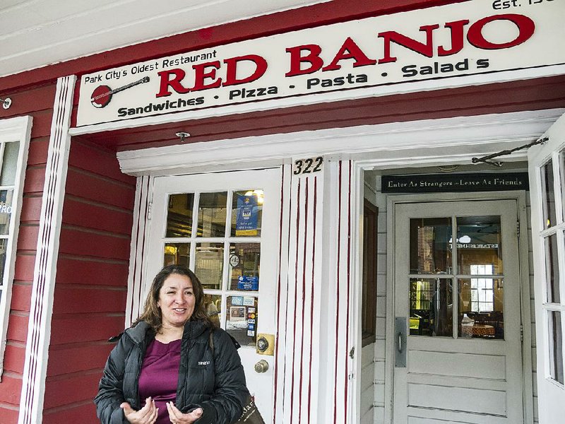 Red Banjo is a casual food restaurant along Park City’s Main Street and one of the city’s oldest eateries. It used to be a bar, and the two doors served as separate entrances for men and women. Park CIty Food Tours leader, Shirin Spangenberg, explains the history of Red Banjo.