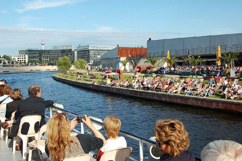 On a nice day, the banks of Berlin’s Spree River are a great place to watch locals at play.