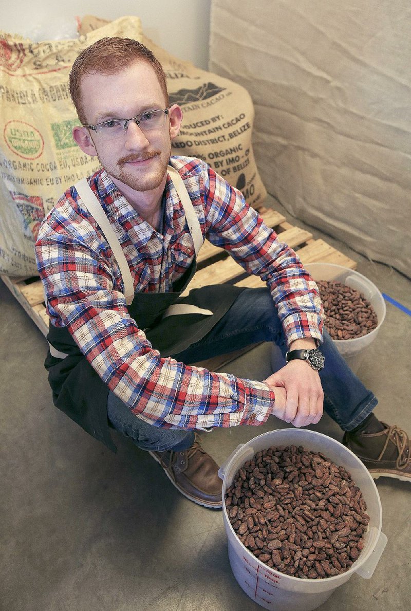 Nathaniel Izard uses cacao beans from Belize and the Dominican Republic to make his handcrafted chocolate bars.