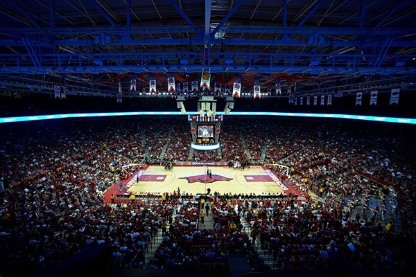 Arkansas fans pack Bud Walton Arena. 