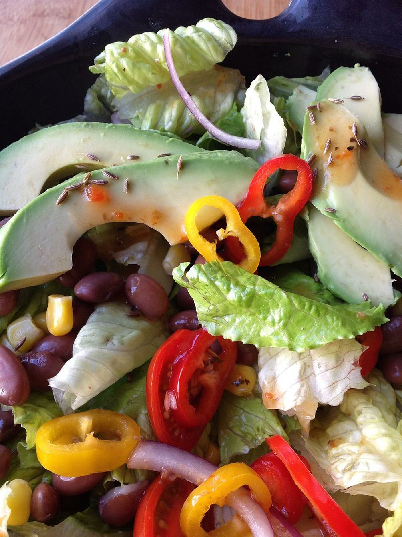 Bean, Corn and Avocado Salad With Toasted Cumin Vinaigrette