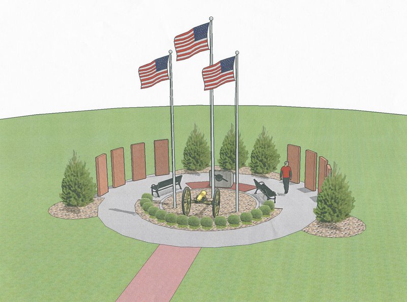 Design of the proposed Veterans Memorial for Pea Ridge.