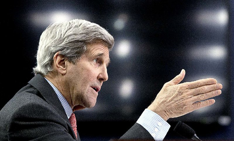 Secretary of State John Kerry testifies Wednesday on Capitol Hill.