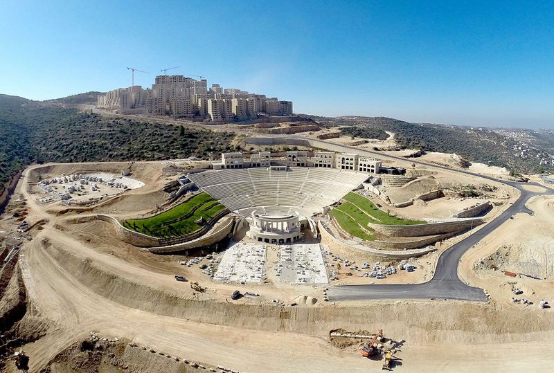 The Rawabi development construction site in Rawabi, West Bank, is seen from the air. The Israeli government is withholding water from the new development. Illustrates MIDEAST-WATER (category i) by Anne-Marie O'Connor (c) 2015, The Washington Post. Moved Wednesday Feb. 25, 2015. (MUST CREDIT: Courtesy of Courtesy of the Bayti Real Estate Investment Company)
