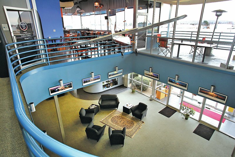 NWA Democrat-Gazette/DAVID GOTTSCHALK The interior of the terminal at the Springdale Municipal Airport.