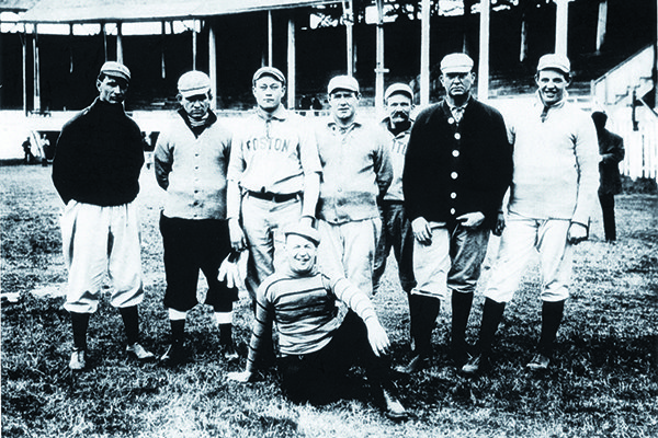 This image was taken at Whittington Park on March 23, 1907, during spring training for pitchers in Hot Springs, Ark. Included in the image is Hall Fame member Cy Young, second from right in dark sweater who was playing for the Boston Americans. The Americans were later named the Red Sox. (Photo provided by the Garland County Historical Society)