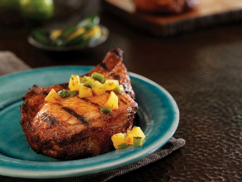 Chile-Rubbed Pork Chops With Pineapple Salsa 