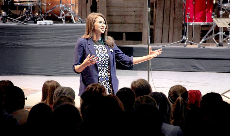 Photo submitted Miss Arkansas Ashton Campbell, of Hindsville, spoke to girls at the Radiant retreat for girls, held at Camp Siloam. Campbell is a former camper at Camp Siloam.