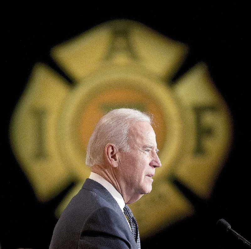 Vice President Joe Biden speaks at the International Association of Firefighters (IAFF) Legislative Conference and Presidential Forum in Washington, Monday, March 9, 2015. 