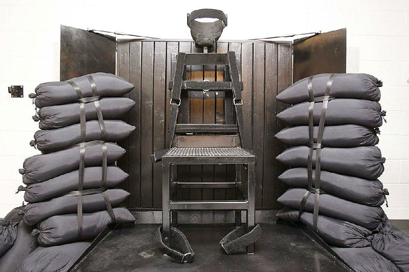 This photo from June 2010 shows the firing-squad execution chamber at the Utah State Prison in Draper. 