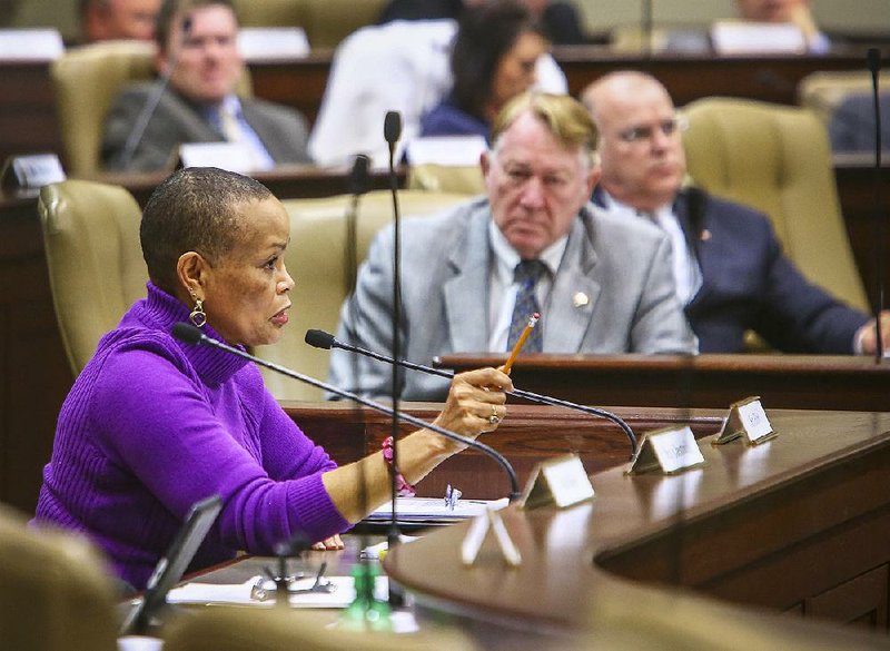 Sen. Joyce Elliott, D-Little Rock (left)