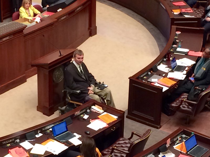 Rep. Josh Miller, R-Heber Springs, spoke in favor of House Bill 1792 on Friday. 