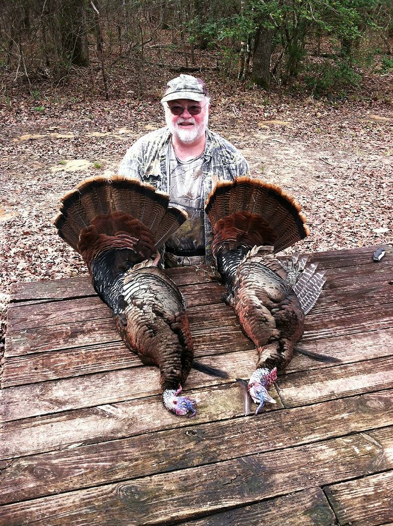 Photo submitted by Thurman Booth
Thurman Booth of Sherwood bagged these two big gobblers in Alabama last week while hunting with his friend Glenn Walker, formerly of Pine Bluff.