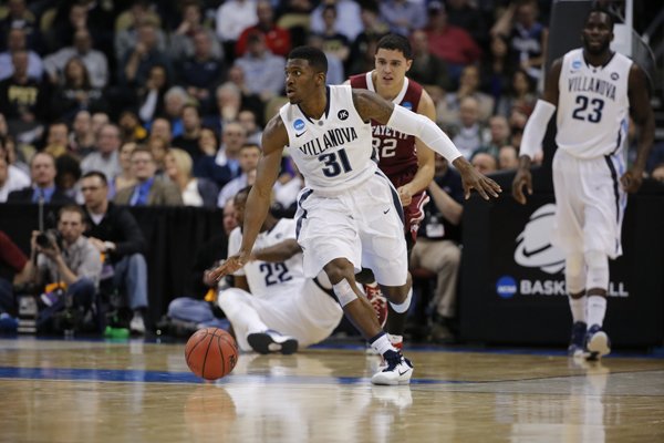 Villanova's Dylan Ennis (31) plays against Lafayette during the second half of an NCAA tournament second round college basketball game, Thursday, March 19, 2015, in Pittsburgh. (AP Photo/Gene J. Puskar)