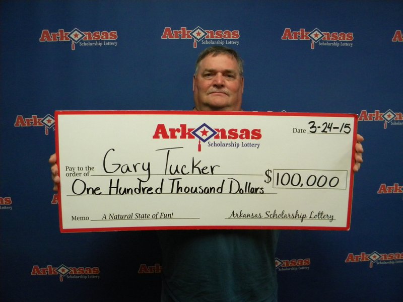 Gary Tucker of Perryville won $100,000 from the Arkansas Scholarship Lottery on a non-winning instant game ticket by entering it in to a second chance drawing online.