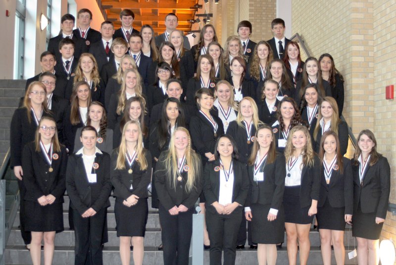 Photo by Debi Graham Fifty-two students, ninth through 12th graders at Gravette High School, attended the state HOSA competition in Hot Springs Wednesday, March 11. HOSA is a club for students interested in pursuing careers in the medical professions.