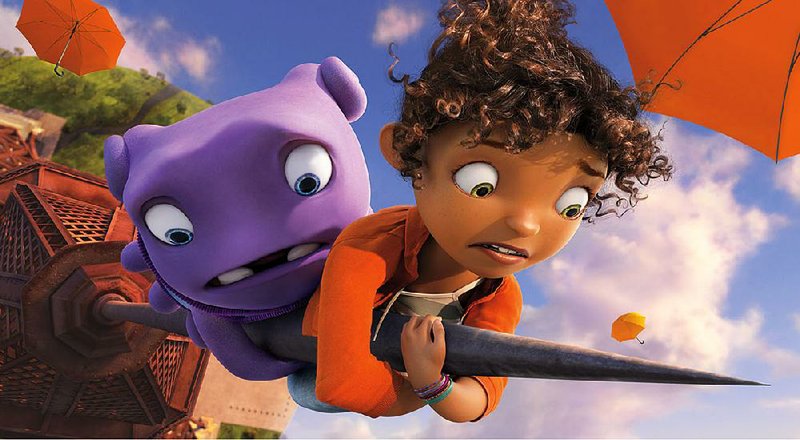 The timorous Oh (voice of Jim Parsons) and Tip (voice of Rihanna) join forces to save the Earth from a hostile takeover in DreamWorks Animation’s Home.