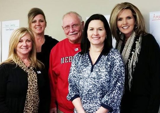 Submitted photo WELCOME ON BOARD: United Way of Garland County recently welcomed its new board members. From left are Kelly Bales, president; Deena Burgess, treasurer; Terry Wallace and Michelle Ratcliff, at-large members; and Cyndi Thresher, Campaign Committee chair.