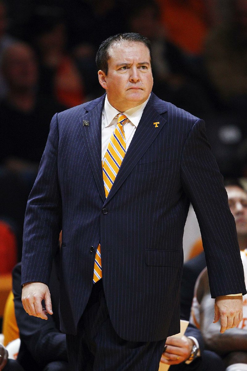 Tennessee head coach Donnie Tyndall in the second half of an NCAA college basketball game against against Pikeville on Monday, Nov. 3, 2014, in Knoxville, Tenn. Tennessee won 80-62. (AP Photo/Wade Payne)