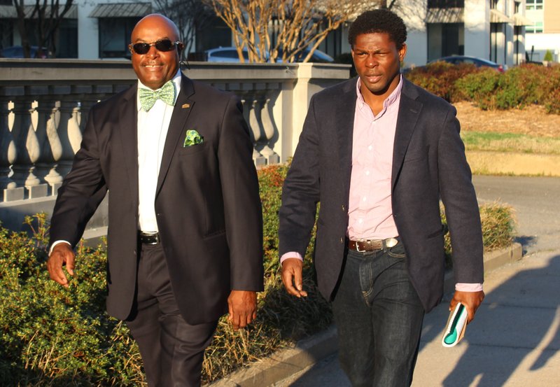 Boxer Jermain Taylor arrives to Pulaski County Circuit Court in Little Rock on Monday, March 30, 2015.