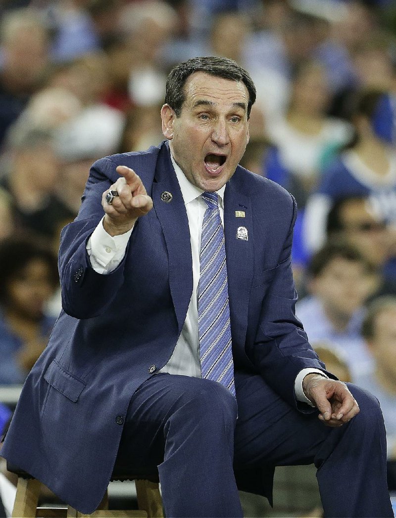 Duke Coach Mike Krzyzewski tied John Wooden by leading the Blue Devils to the Final Four for the 12th time. “It’s an amazing honor,” he said. “We run the gantlet.” 