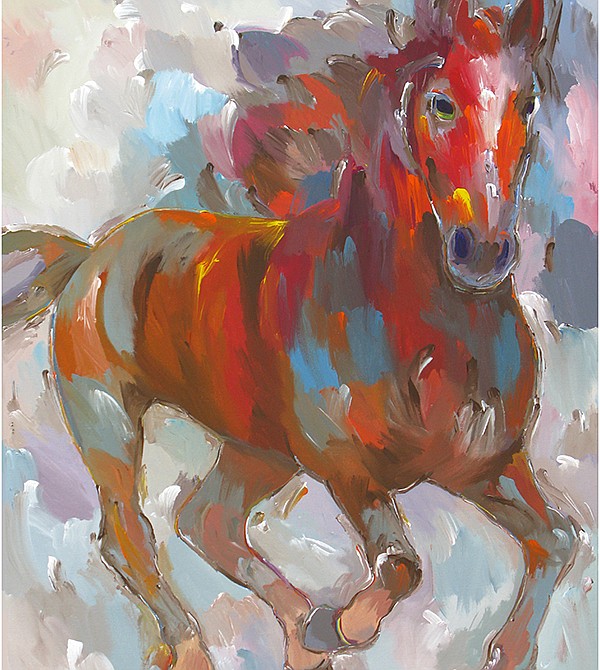 Submitted photo STUDY IN INTENSITY: The acrylic painting "Red Stallion" will be one work by artist Hooshang Khorasani on display during April in Legacy Fine Art Gallery, 804 Central Ave.