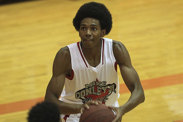 Jimmy Whitt shoots the ball Thursday night during the Real Deal in the Rock Arkansas vs. Tennessee All-Star Classic at Hall High School in Little Rock.