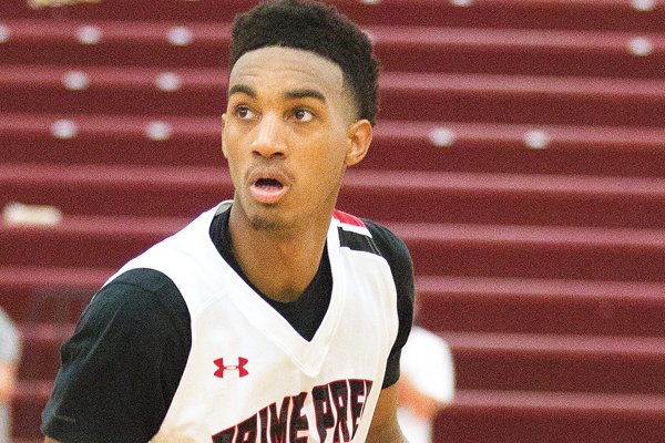 Dallas Prime Prep’s Terrance Ferguson looks towards the basket during a basketball game against Orlando West Oaks in the Bluegrass Series National Championship tournament Monday, March 23, 2015, in Paducah, Ky. (AP Photo/The Paducah Sun, Ellen O'Nan)