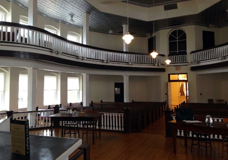 FILE - This Jan. 15, 2015 file photo shows the old courtroom that served as inspiration for the novel and movie "To Kill A Mockingbird" in Monroeville, Ala.   Each spring, volunteers join together annually to perform a stage version of Harper Lee's "To Kill a Mockingbird" on the courthouse lawn in Monroeville, Ala.  Yet the play may eventually be coming to an end. Organizers haven't been able to obtain rights to produce the play beyond 2015.  (AP Photo/Jay Reeves)