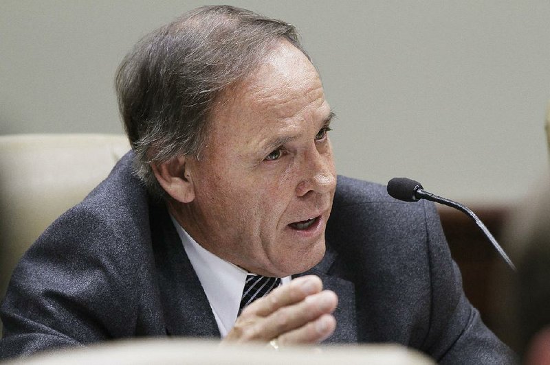  In this Nov. 19, 2013, file photo, state Sen. Gary Stubblefield, R-Branch, speaks during a legislative committee meeting at the Arkansas state Capitol in Little Rock, Ark. 