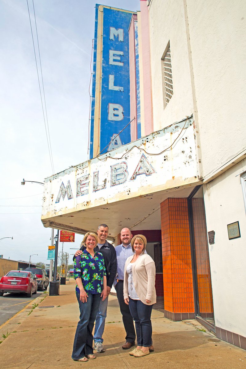 From left, Janelle Shell, Joe Shell, Adam Curtwright and Mandi Curtwright will renovate and reopen the Melba Theater on Main Street in Batesville. 