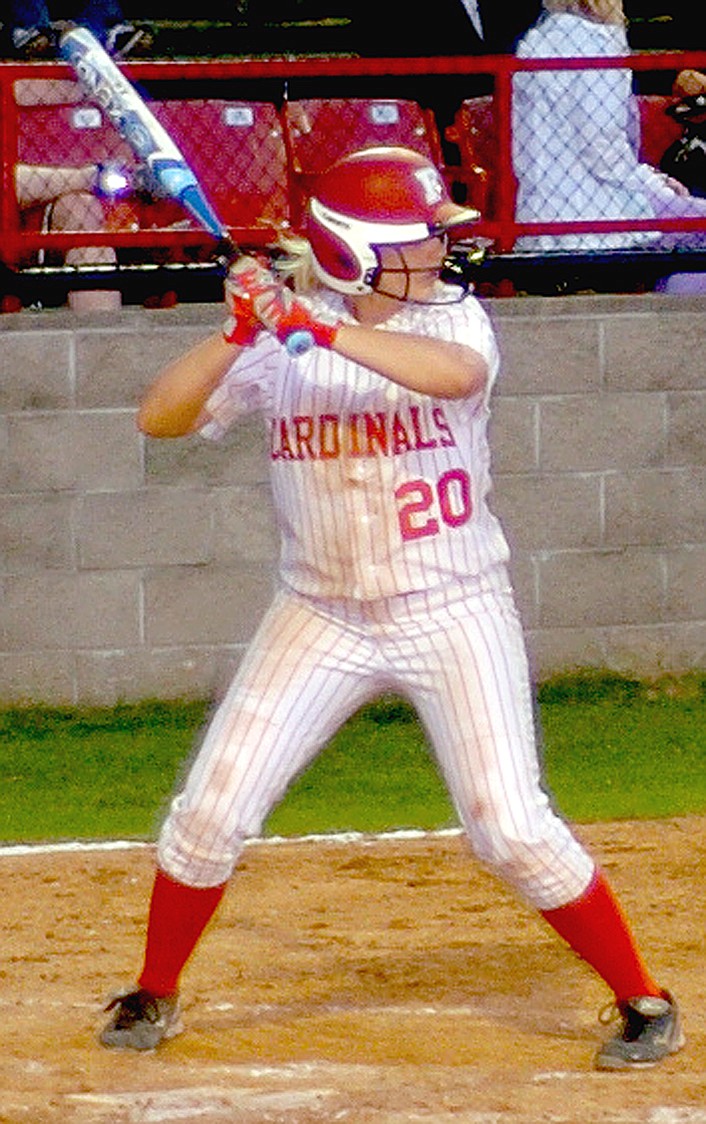 MARK HUMPHREY ENTERPRISE-LEADER Farmington senior Bethany Doty bats against Greenbrier. Farmington split sweeps with Greenbrier and Clarksville in 5A West softball double-headers the past two weeks.