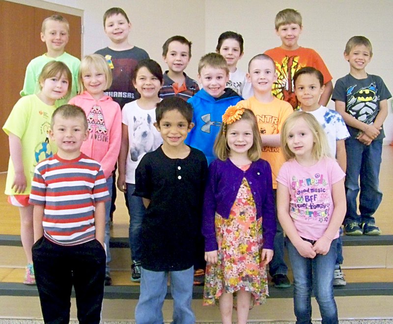 Submitted Photo The Shining Stars at Gentry Primary School for the week of April 10 are: Kindergarten &#8212; Kade Willis, Skyler Mathis, Xavier Hayes, Graycie Dillard and Emily Williams; First Grade &#8212; Holland Ridenhour, Gracie Hughes, Grace Victor, Will Kelm, Slayde Crittenden and Kanoa Respicio; and Second Grade &#8212; Dylan McReynolds, Dalton Richardson, Henry Curran, Giles McGarrah, Logan Whiteley and Bryce Arthur.