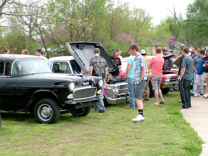 Photo by Randy Moll Classy cars were on display at the Gentry City Park on Saturday during a car show there sponsored by area car clubs. The event featured classics as weel as many customized modern vehicles.