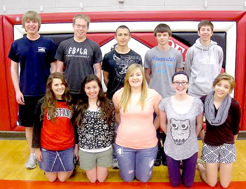 COURTESY PHOTO Boys and Girls State representatives were recently selected at McDonald County High School. Front row, left to right: Alexa Dudley, Emily High, Suzanne Scott, Christina Henady and Emma Moore. Back Row: Ethan D&#8217;Amico, Parker Owens, Matthew Sedillos, Ezekiel Bates and Cole Cooper.