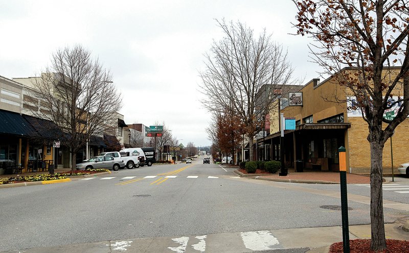 NWA Democrat-Gazette/JASON IVESTER From the southwest corner of Emma Avenue and Main Street in downtown Springdale last month, business people and citizens can see the future of Springdale in the form of a revitalized downtown district.
