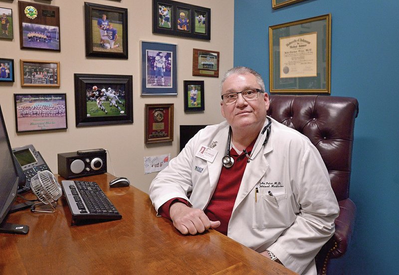 NWA Democrat-Gazette/BEN GOFF Dr. John Price of Rogers has been with Northwest Health Systems for three years. Population increases in Benton and Washington counties in recent years have made it difficult for the region to keep up with a demand for primary care physicians, health care officials said.