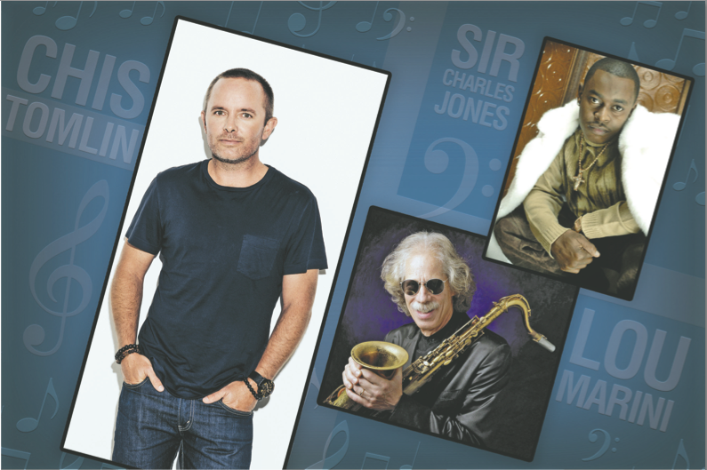 Chris Tomlin, Lou Marini and Sir Charles Jones.