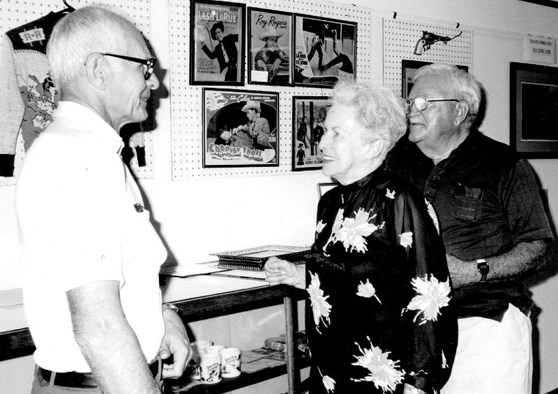 Courtesy of Bella Vista Historical Museum Larry Swaim, who was a volunteer for many years, shows visitors around the Bella Vista Historical Museum in 1985.