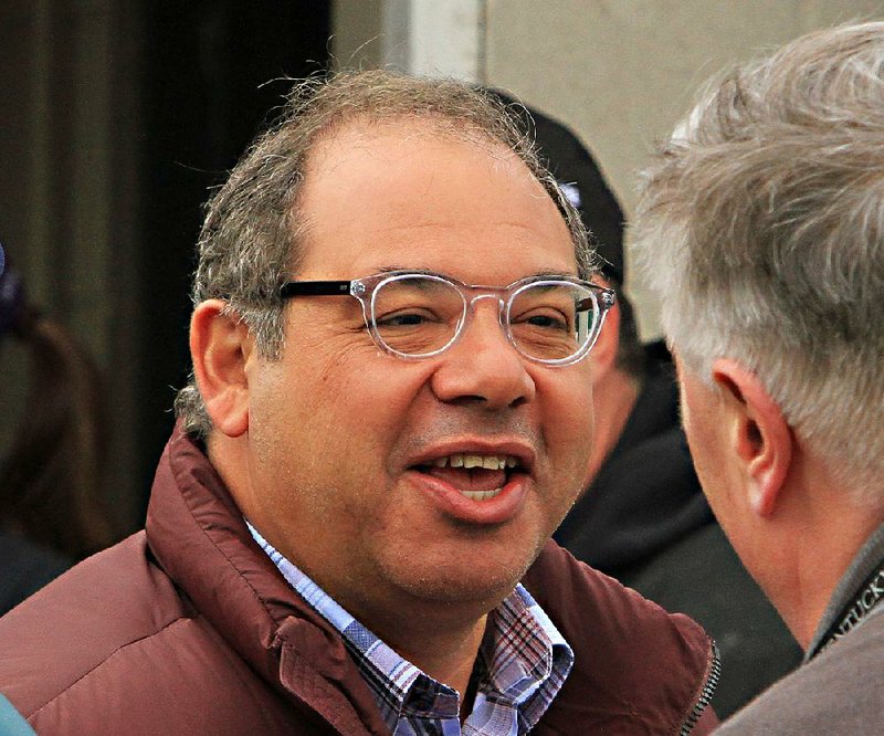 Thoroughbred owner and breeder Ahmed Zayat talks after watching two of his three Kentucky Derby hopefuls, American Pharoah and Mr. Z train at Churchill Downs in Louisville, Ky., Sunday, April 26, 2015. Zayat will also send out El Kabeir on the first Saturday in May. (AP Photo/Garry Jones)