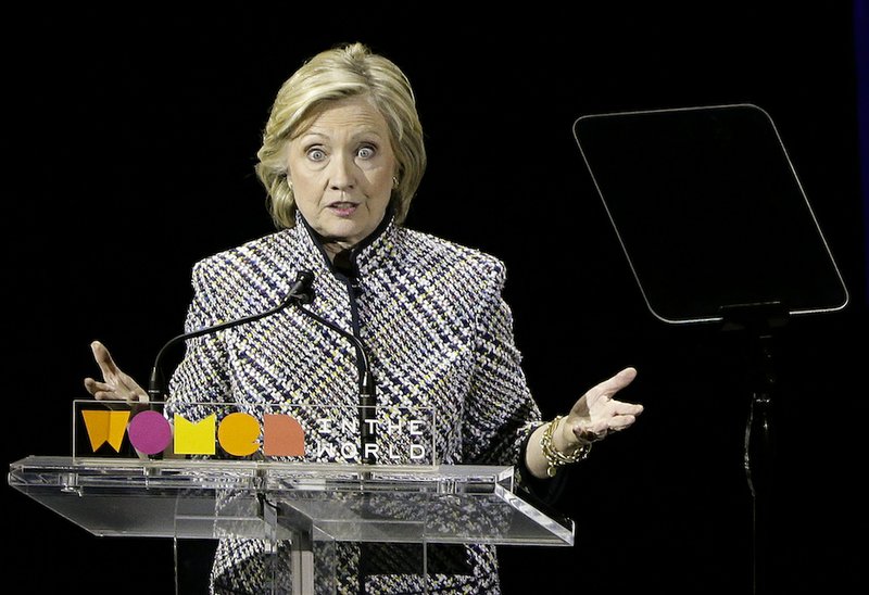 Hillary Rodham Clinton speaks during the sixth annual Women in the World Summit on Thursday, April 23, 2015, in New York. 