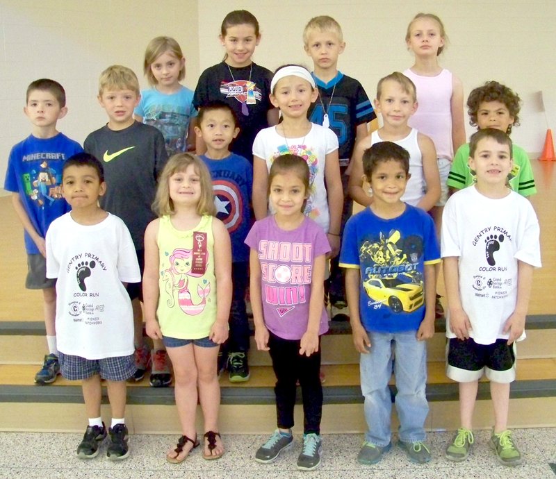 Submitted Photo The Shining Stars at Gentry Primary School for the week of May 1 are: Kindergarten &#8212; Benny Carrera, Layla Crosby, April Agunada, Xavier Hayes and CJ Bolinger; First Grade &#8212; Ian Wilkins, Ethan Tromp, Edison Lee, Marisa Montes, Ayden Willett and Brenton Thompson; and Second Grade &#8212; Aspen Worrall, Ella Pinches, Brady Merworth and Olyvia Freed.