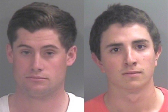 Taylor Moore and Nicolas Echavarria were arrested Wednesday, May 6, 2015.