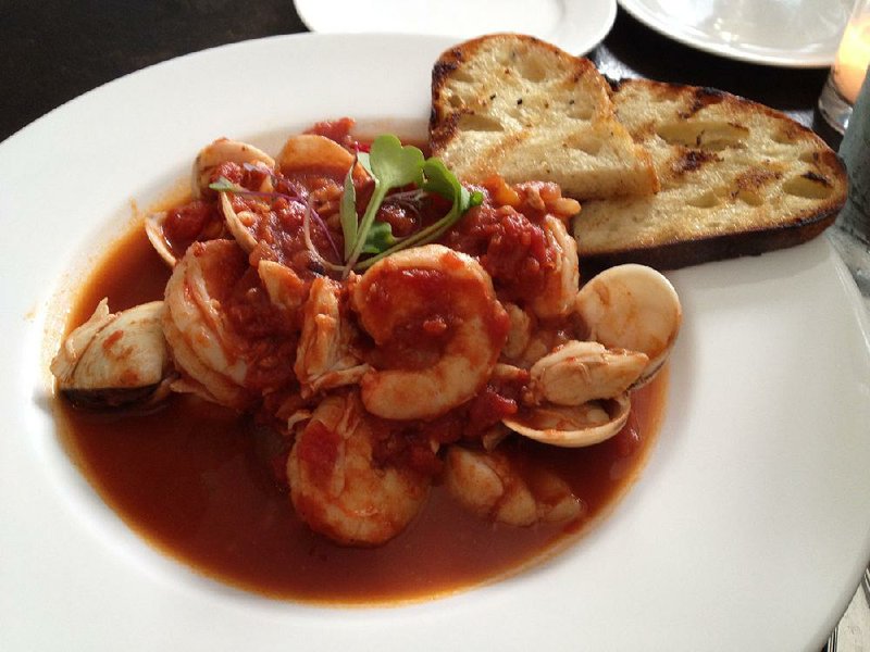 Cioppino, a seafood-stew special at Ira’s Park Hill Grill in North Little Rock, featured more seafood than nicely seasoned broth. 